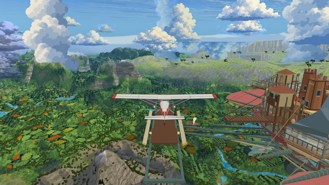 Leaving the ring city, with the valley below.