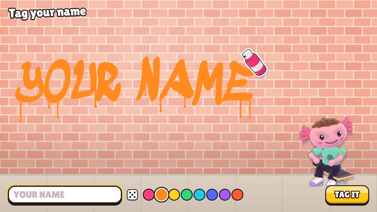 Tagging your name on the wall before you skate.