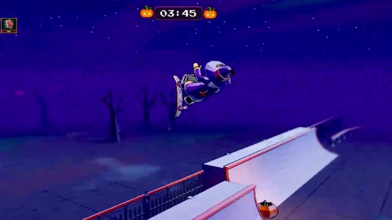 Big air over the quarter-pipe.