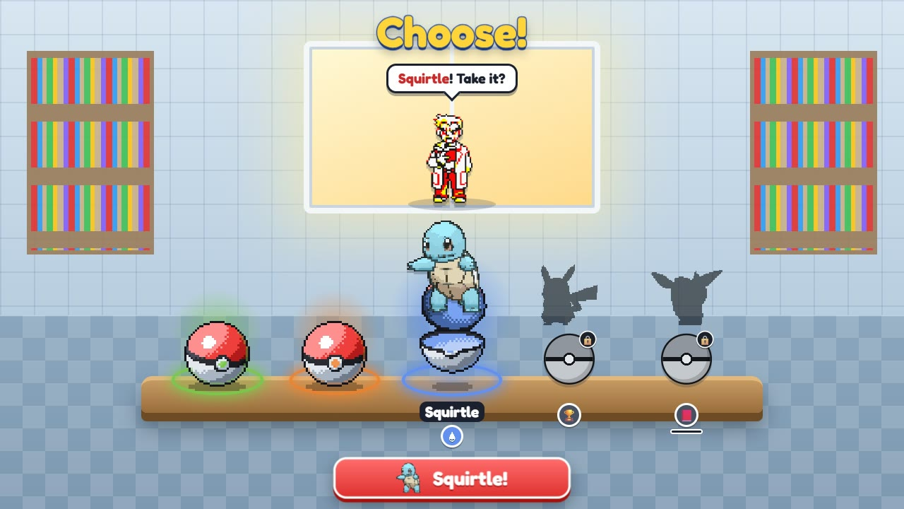 Choosing a starter, with more to unlock.