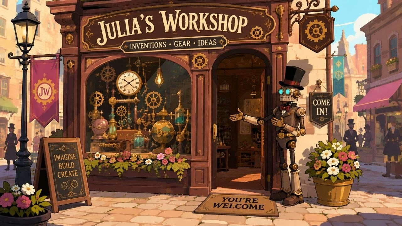 Julia's Workshop, the storefront on the project's site.