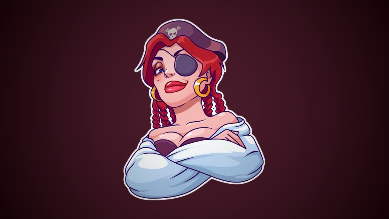 A sticker - a pirate in an eyepatch.